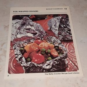 The Betty Crocker Recipe Card Library REPLACEMENT CARD BUDGET CASSEROLES 1971